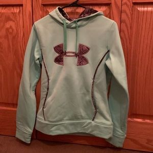 Mint and camo hoodie